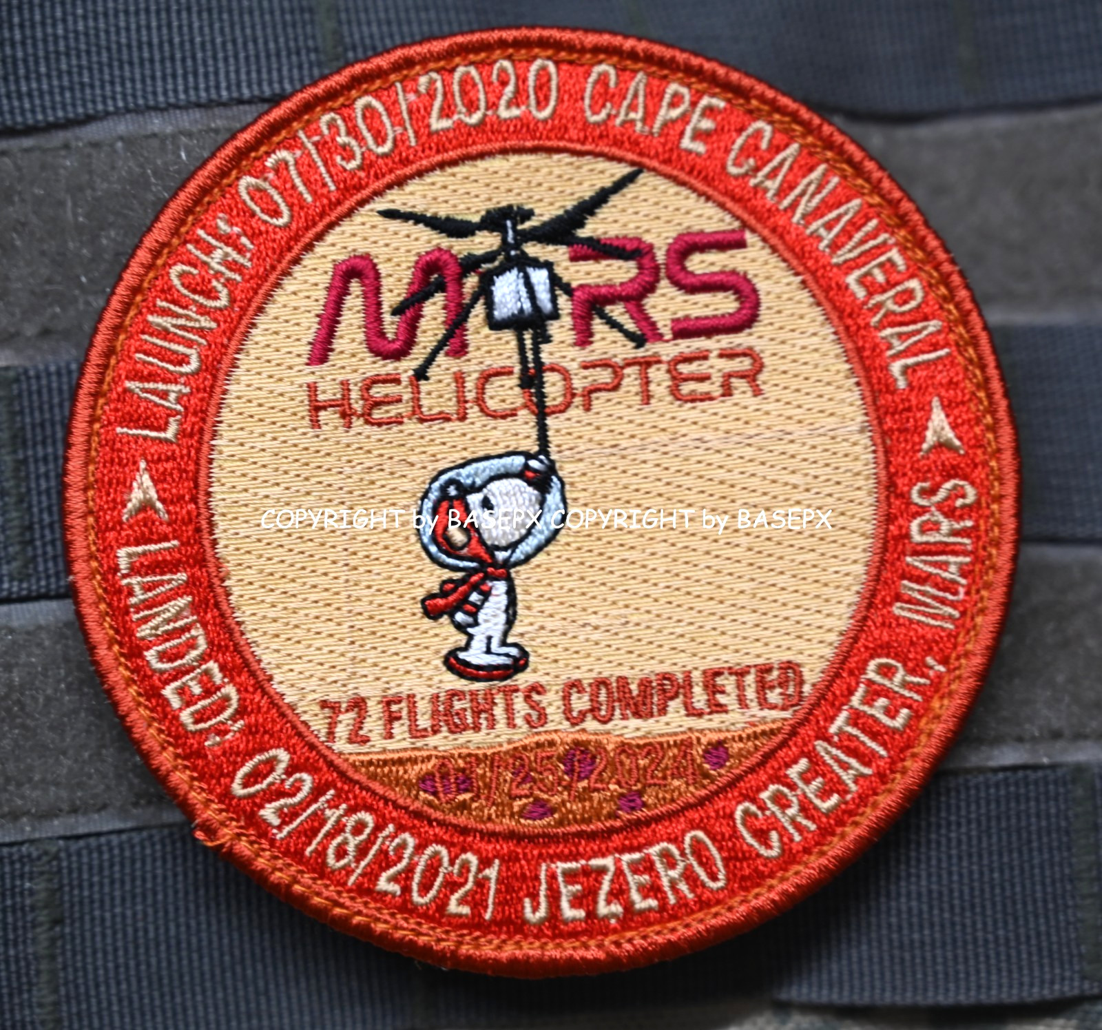 NASA JPL 02/18/2021 SNOOPY MARS HELICOPTER 72 FLIGHTS COMPLETION vêlkrö PATCH