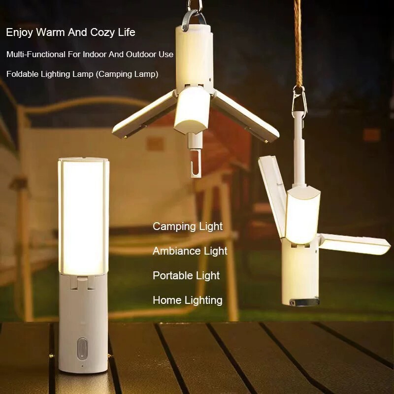 Portable Foldable LED Camping Light Dimmable Hanging Lamp
