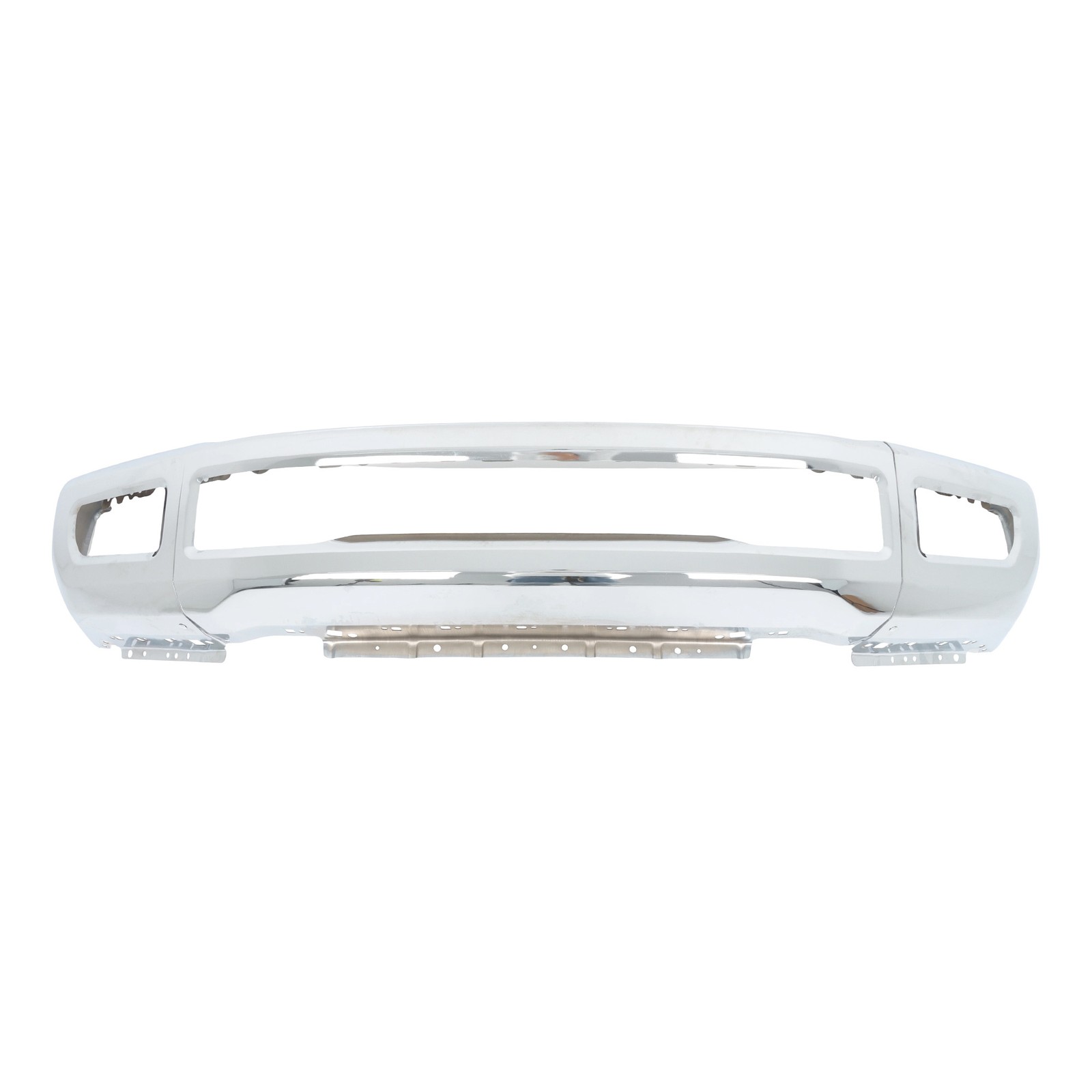 Chrome Steel Split-Type Front Bumper For Ford F250 F350 2017-2019 W/ Fog Holes