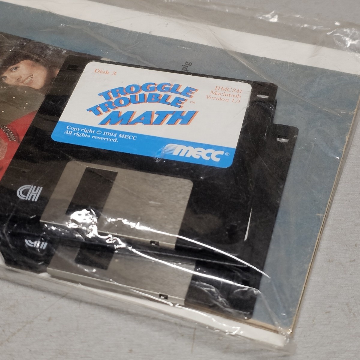 Troggle Trouble Math MECC Macintosh 3.5" Floppy Disk & Manual Vintage Game