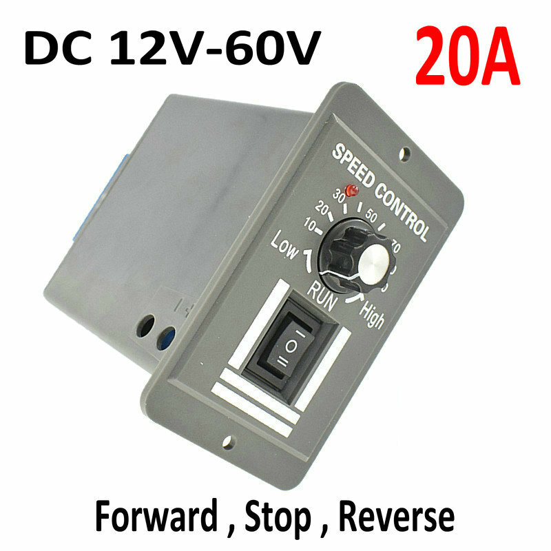 DC 12V-60V 20A Motor Speed Controller Reversible Regulation Variable Switch