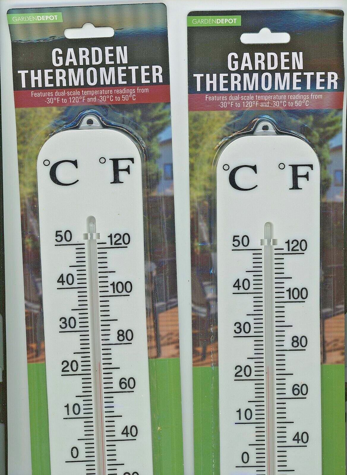 2 Thermometers Extra Large 15 1/2" Long x 2 5/8" Wide 3/8" Thick Wall Mount Hole