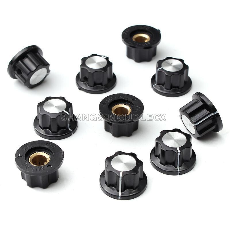 10pcs adjustable 16mm top 6mm shaft insert turn slide potentiometer rotary knobs