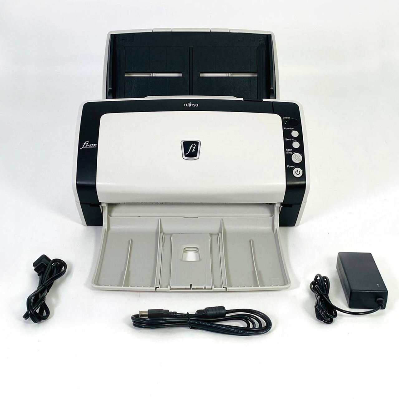 GOOD 🔥 Genuine Fujitsu Fi-6130 Duplex Pass-Through Document Scanner w/Bundle