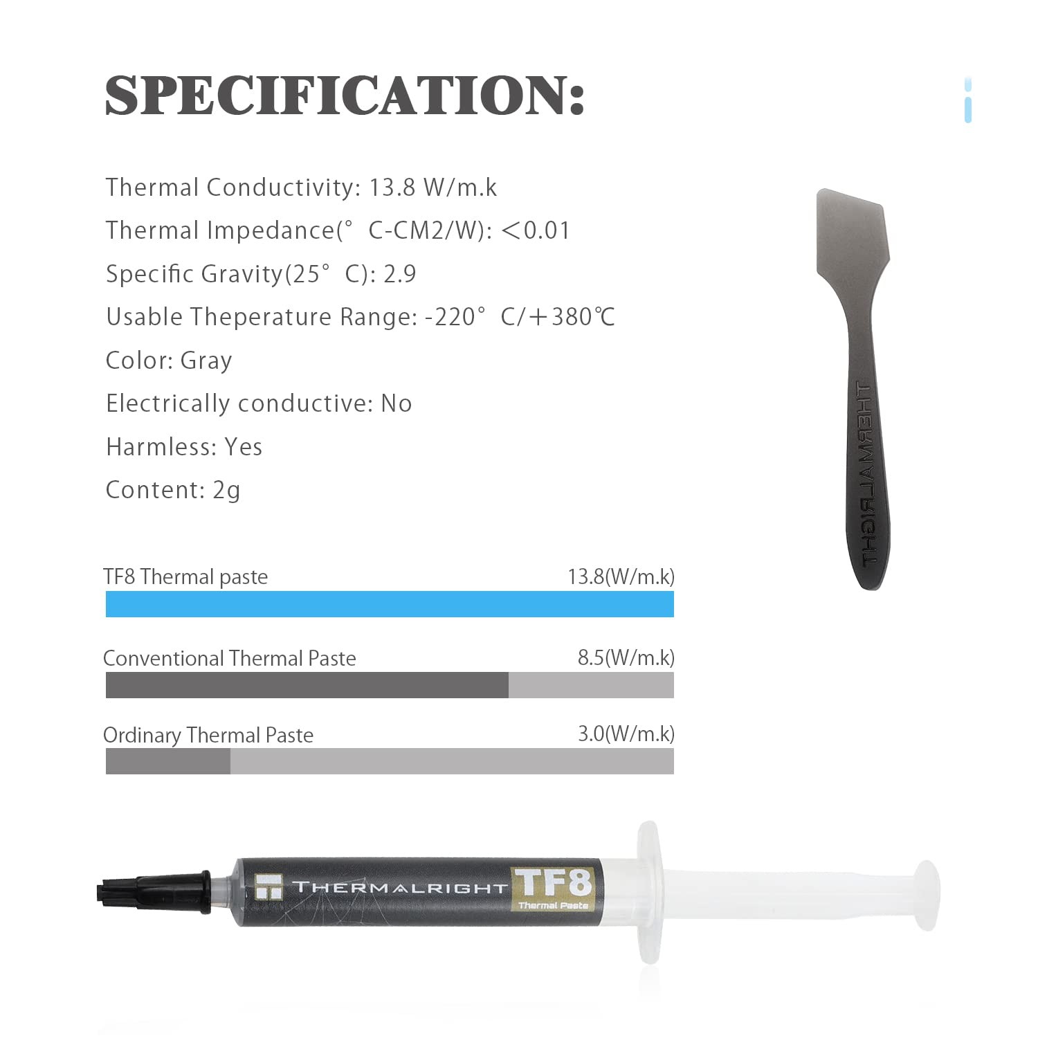 "High Performance Thermal Compound Paste 2g for CPU Coolers, 13.8W/mK"