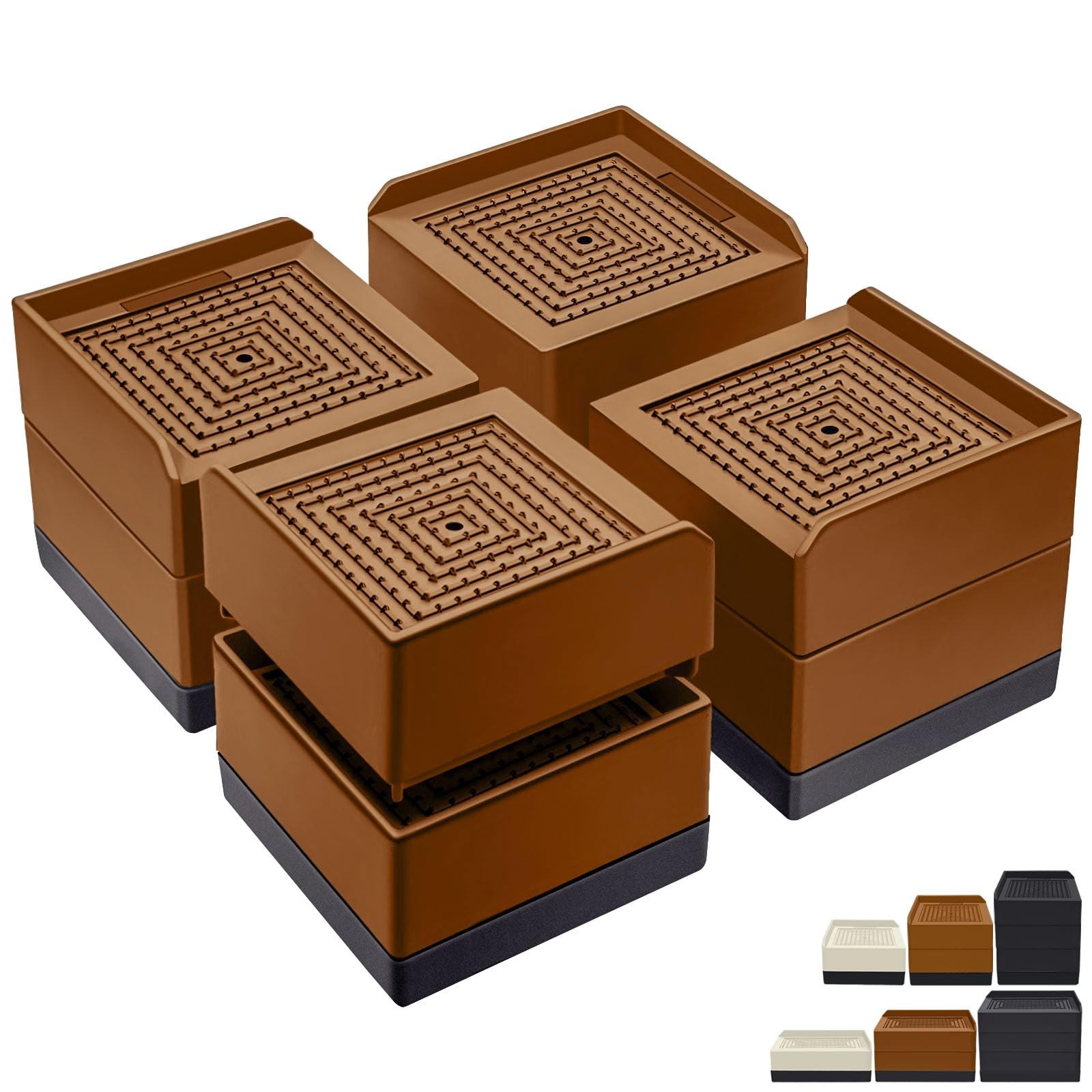 Bed Furniture Risers 3 inch, Square Adjustable Risers Blocks for Bed Sofa Tab...