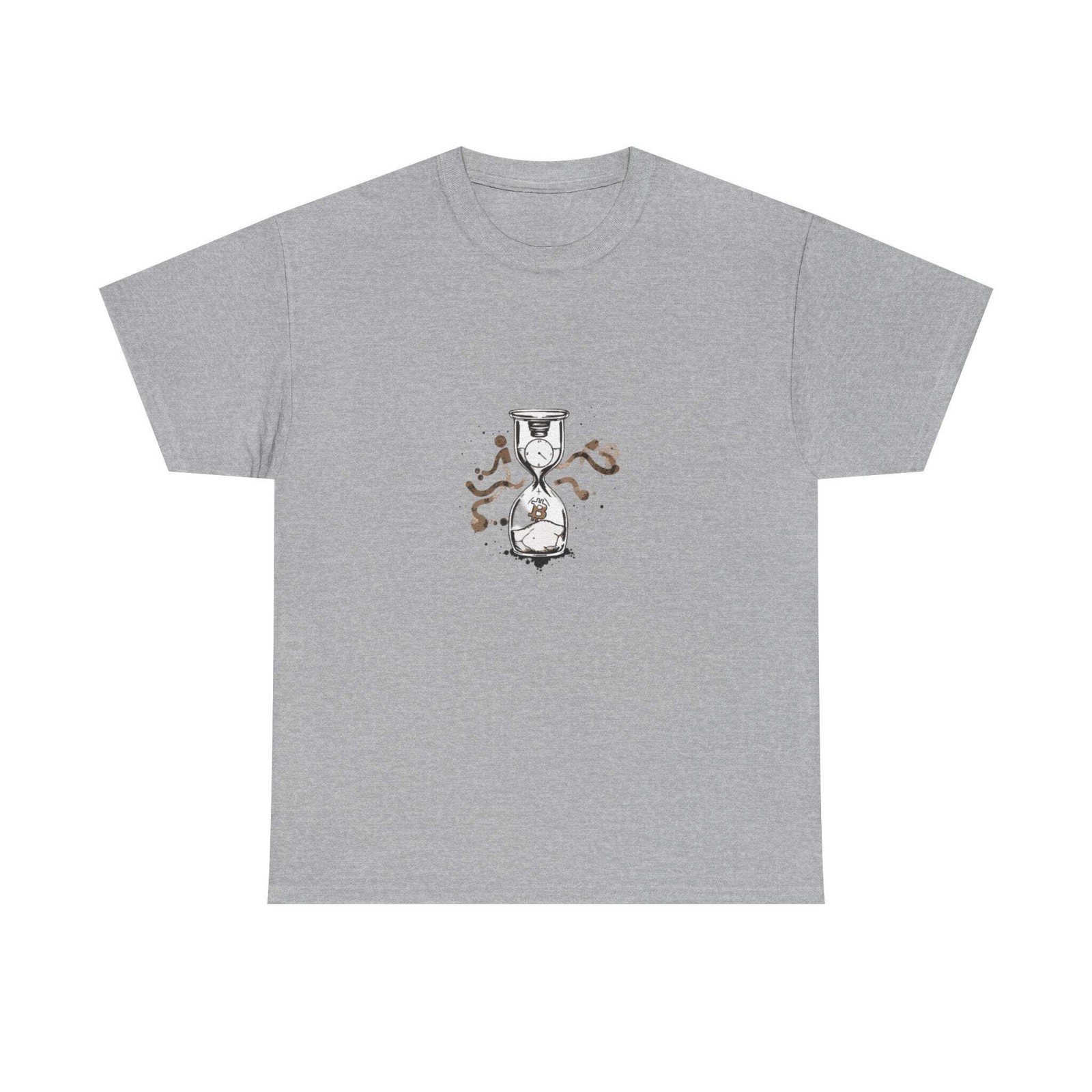 Vintage Hourglass Tattoo Style Time & Bitcoin Graphic T-Shirt