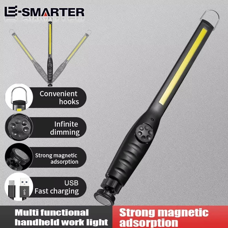 1 pc COB LED Work Light Magnetic Rechargeable Flashlight Stepless Dimming Lamp