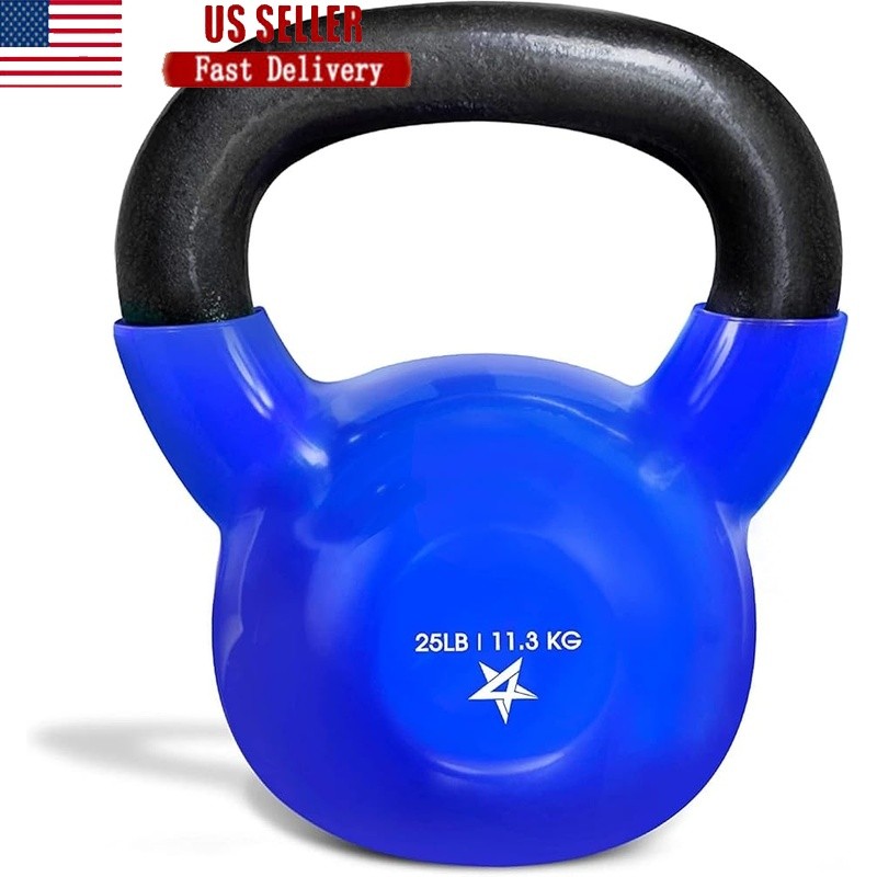 Cast Iron Kettlebell Workouts Stability Grip Durable Fitness Training 25lb New