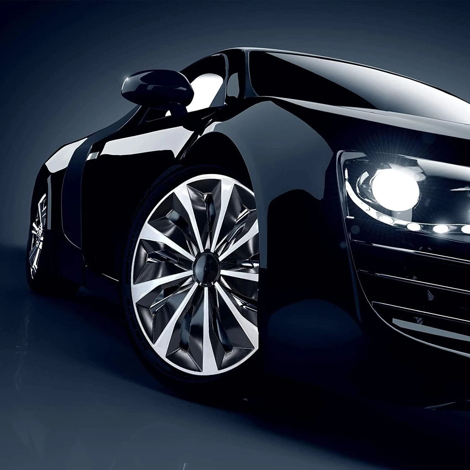 4X 16" Inch Wheel Covers Snap On Full Hub Caps Fit for R16 Tire & Steel Rim