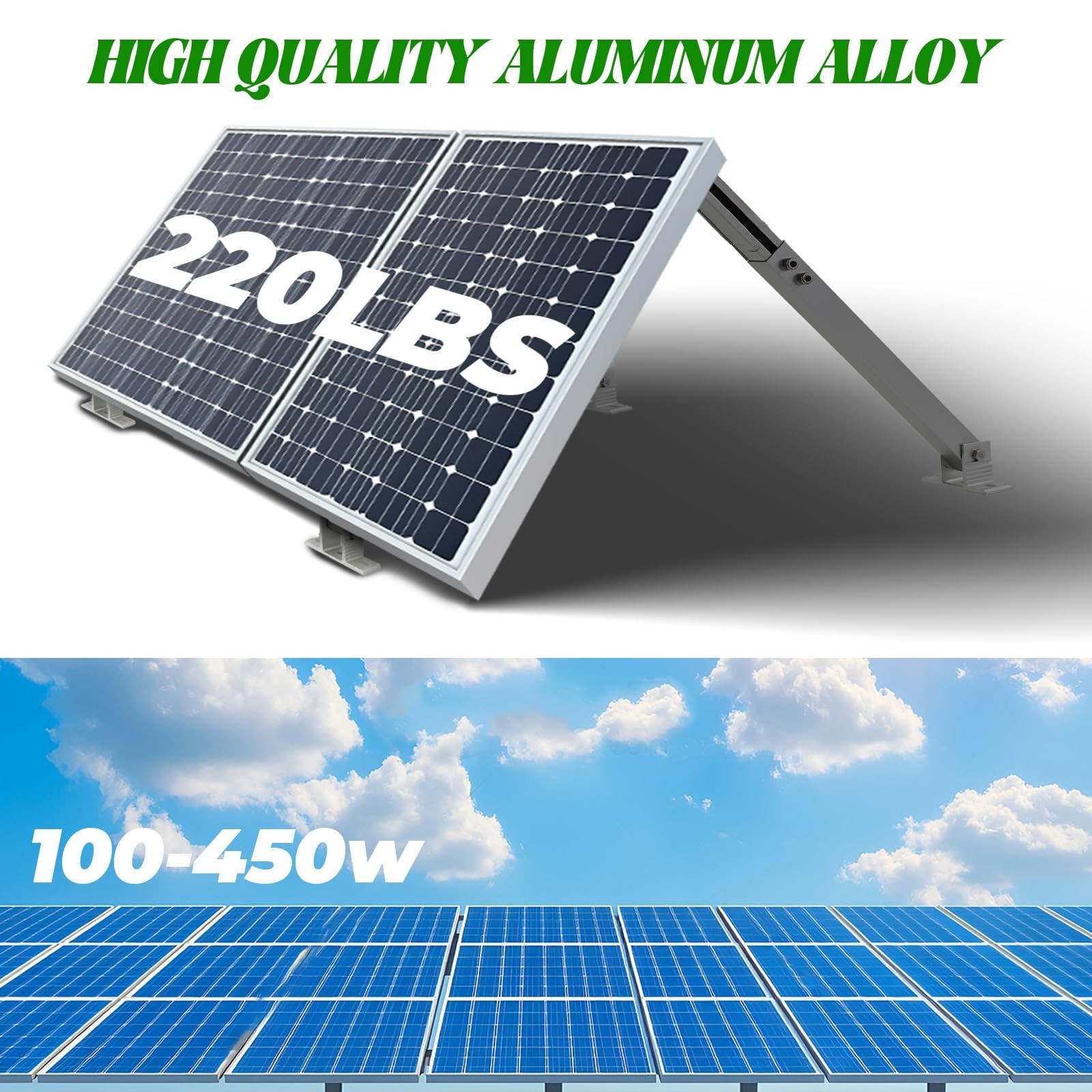 FAHKNS 14-27IN Solar Panel Mounting Brackets, 2 Sets Adjust Solar Panel Racks