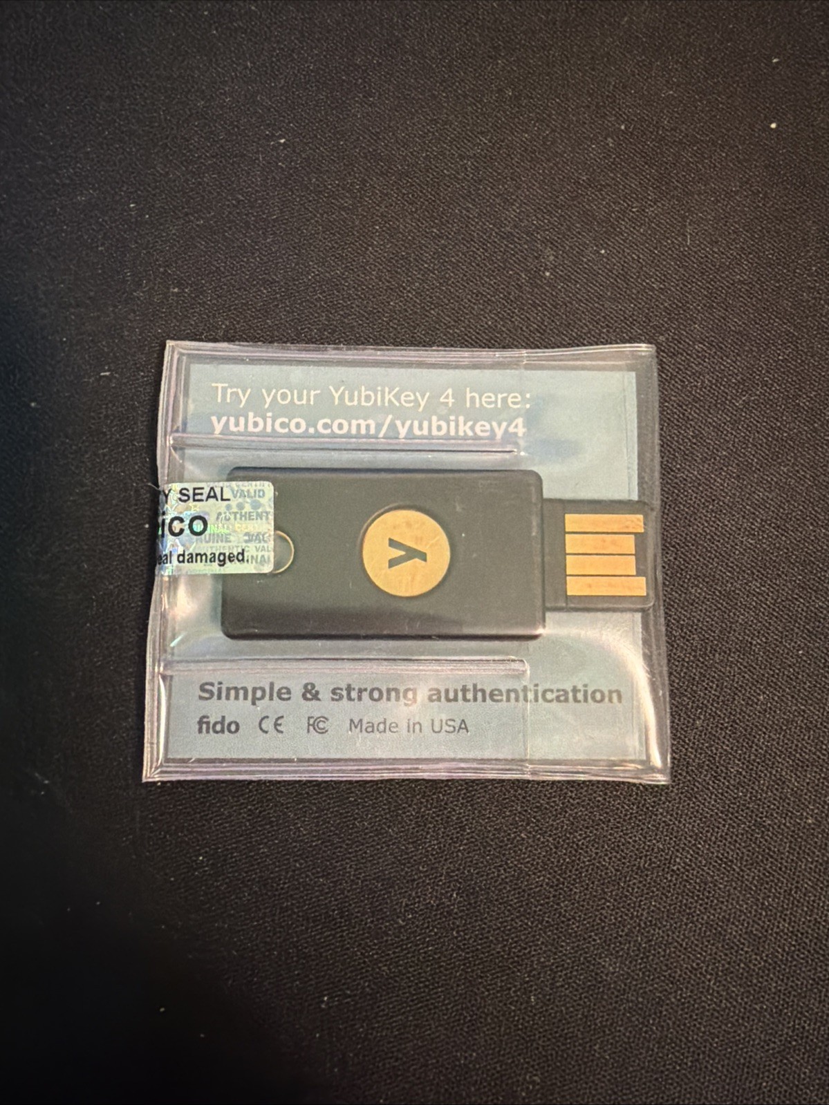 Yubico ‎YubiKey 4 - Two Factor Authentication (2FA) USB Security Key - Open Box