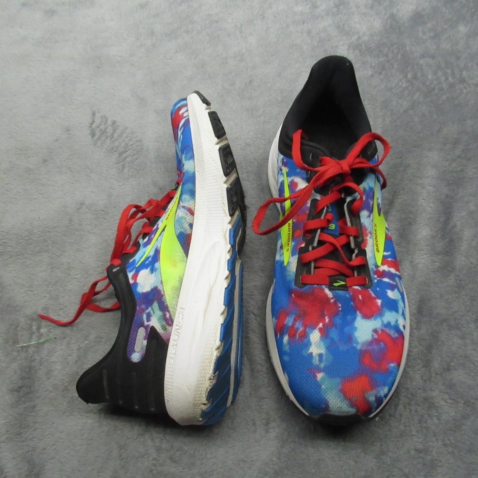 Brooks Launch 9 Running Shoes Men 8 Tie Dye Blue Lightweight Trail Active Jog