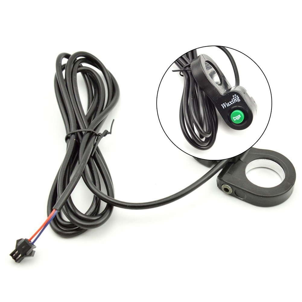 "Black/Green Switch Button for Electric Bike Handlebars Easy to Install"