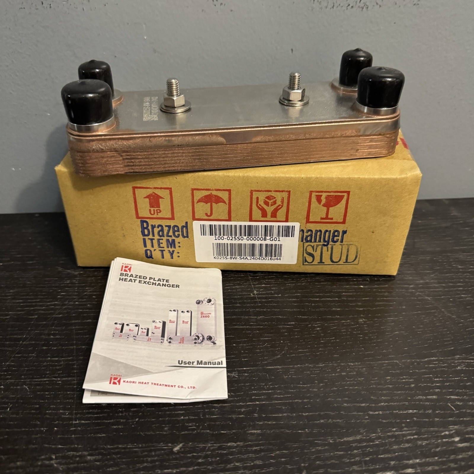 NEW Kaori K025S-8W-S4A  Brazed Plate Heat Exchanger -Stud Mount