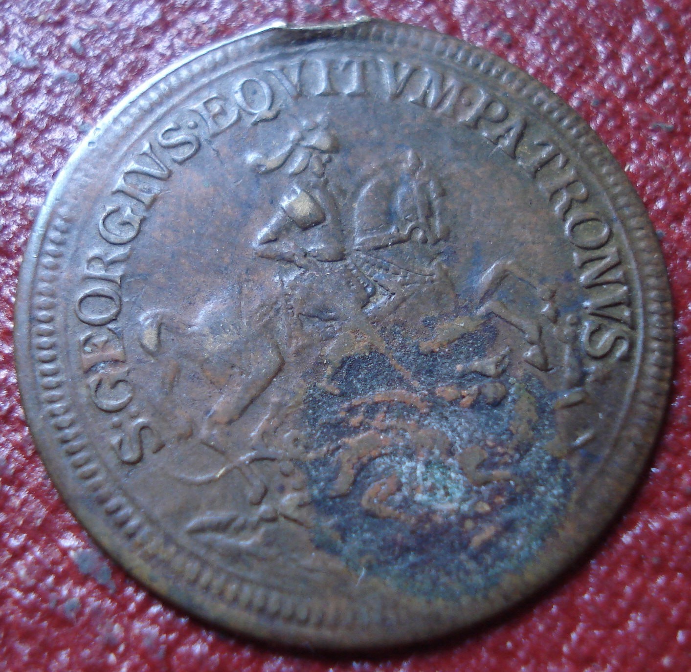 S. GEORGIUS EQUITUM PATRONUS / IN TEMPESTATE SECURITAS (HUNGARIAN AMULET)