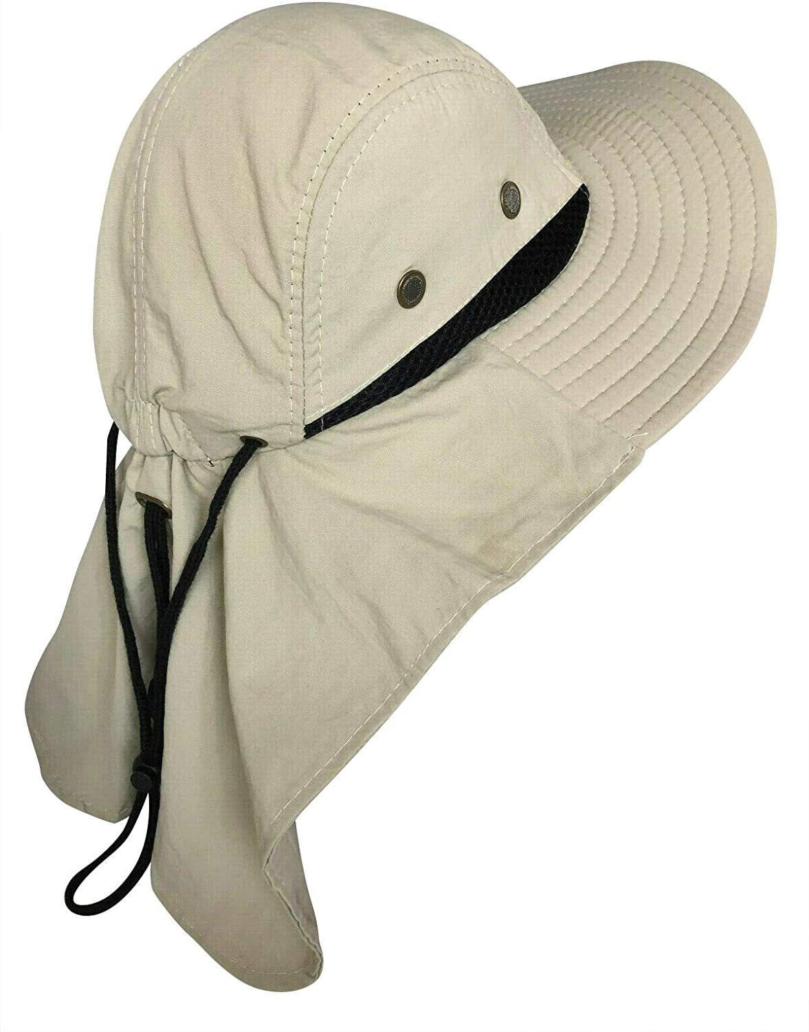 Boonie Snap Hat 100% Cotton Outdoor Wide Brim Neck Flap Cover Sun Bucket Hats