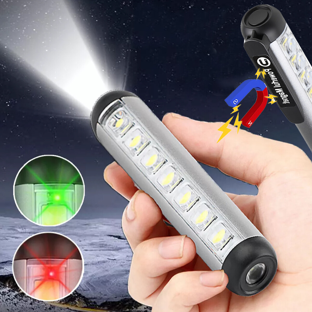 Super Bright COB LED Flashlight Work Light Magnetic Torch Penlight Rechargeable