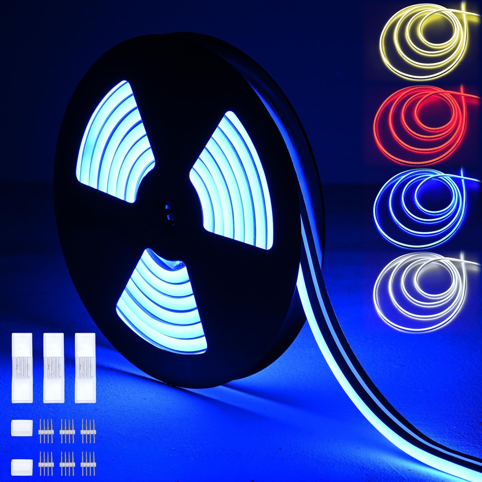 DELight Food Truck AC 110V 10FT Extension RGB LED Neon Rope Lights DSL003