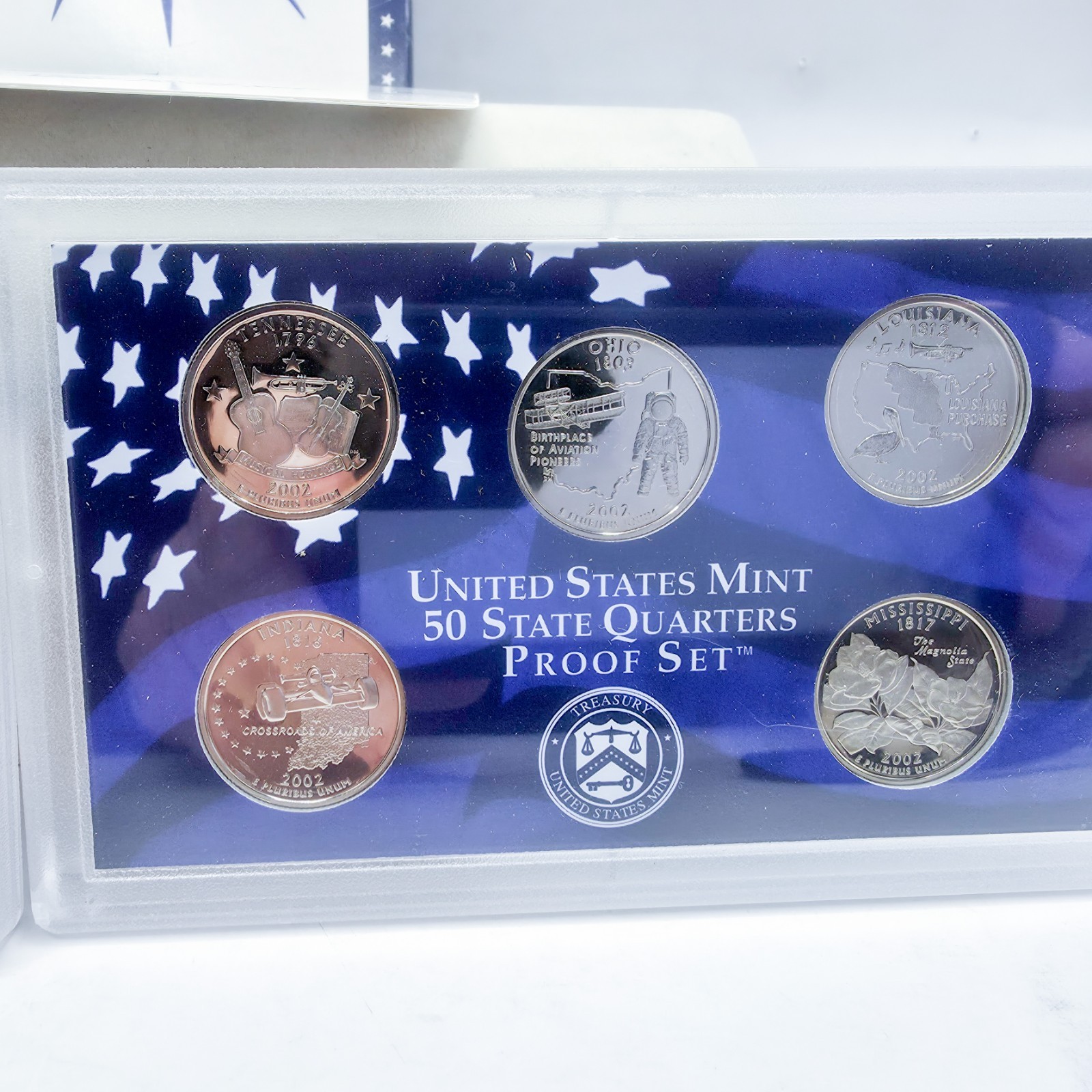2002 S Proof Set Original Box & COA 10 Coins CN-Clad