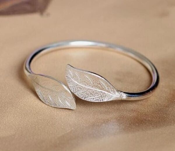VALENTINE GIFT 4 WOMEN'S Adjustable Solid Metal Charm "LEAF" Toe Ring 925 Silver