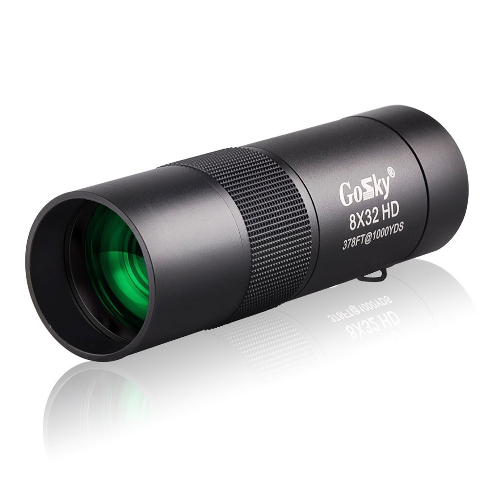 Gosky 8x32 Metal HD Compact Monocular Telescope (Black- Pocket Size)