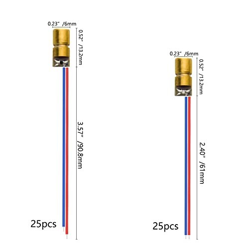40x Red Laser Diode Module 650nm 5V 5mW 3V 5mW Dot 6mm Copper Plastic Leads