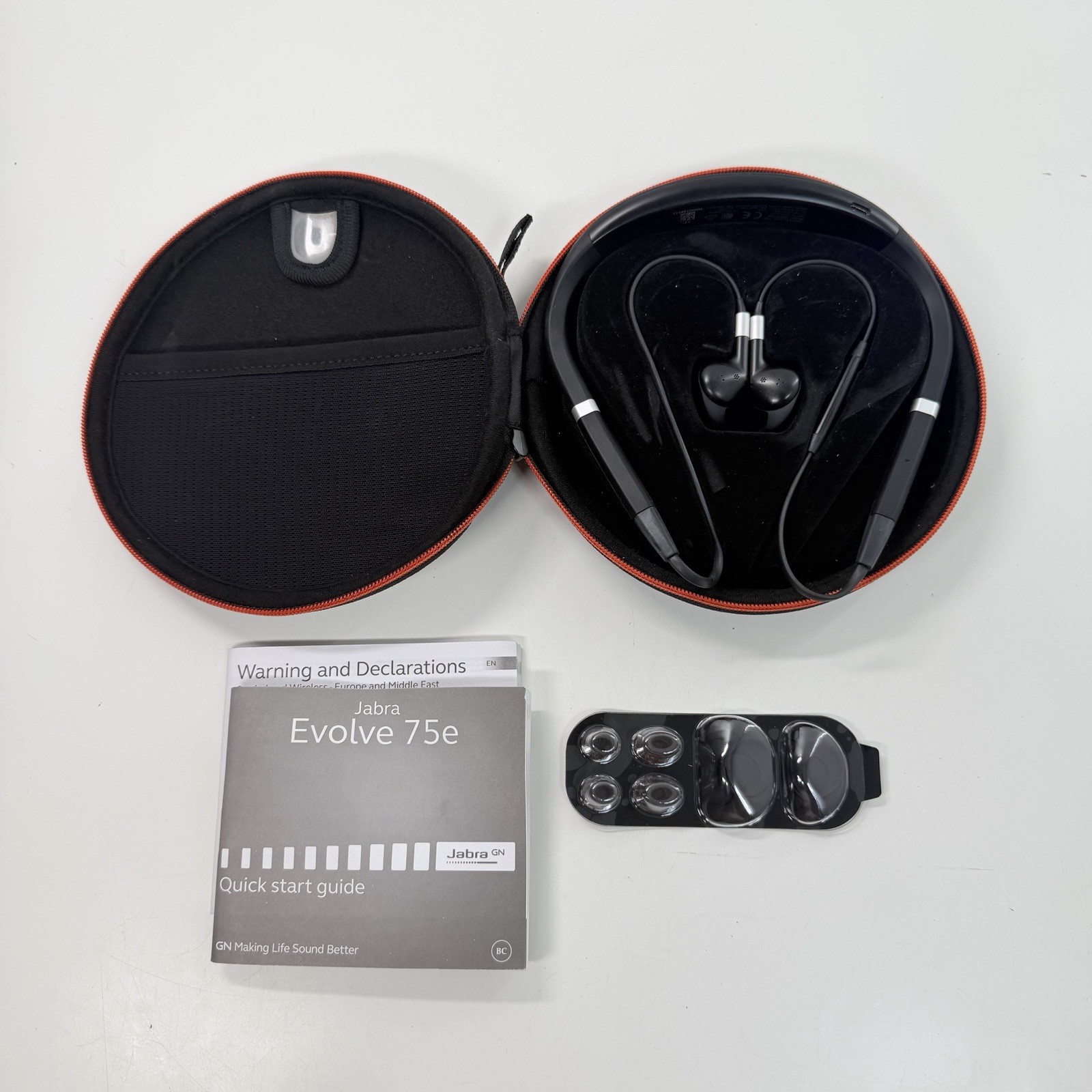Jabra Evolve 75e Bluetooth Wireless in-Ear Earphones Noise Canceling No USB