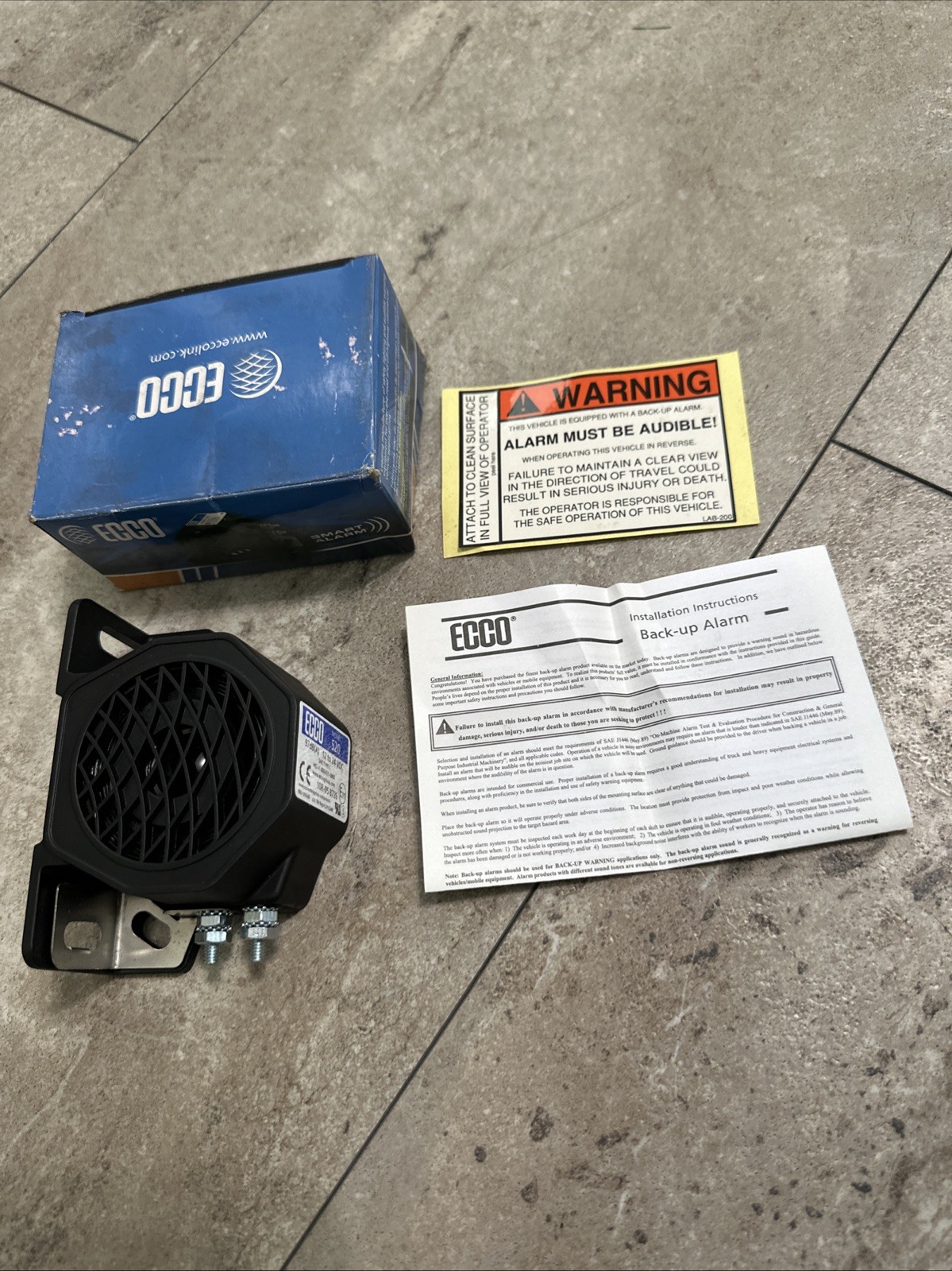 Ecco 500 Series Back-Up Alarm Beeper Horn Model 520 12-24V  97dB