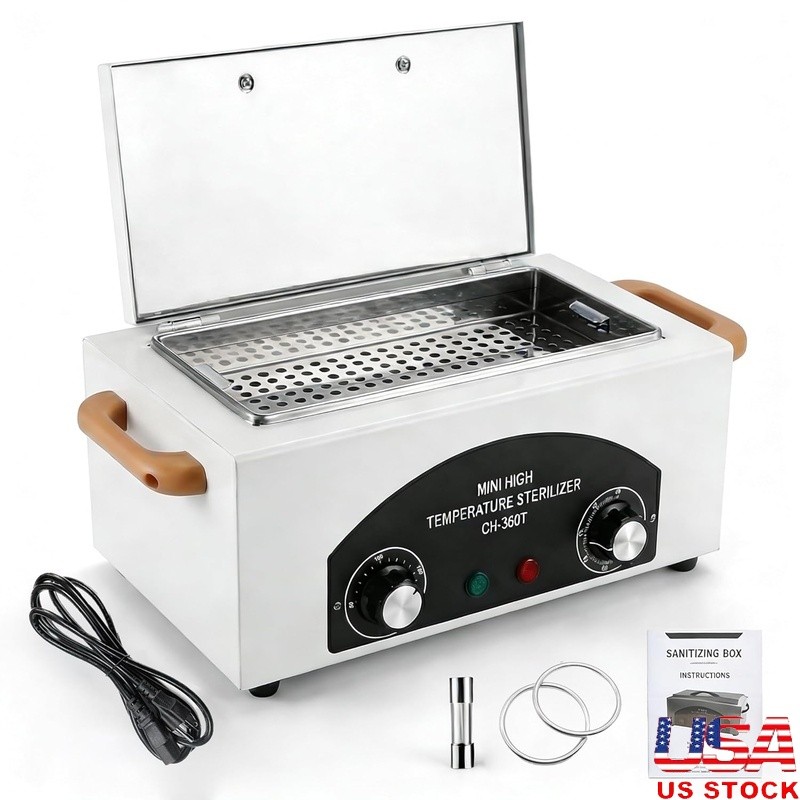 Adjustable Temperature Dry Heat Sterilizer Nail Tools Barber Instruments New