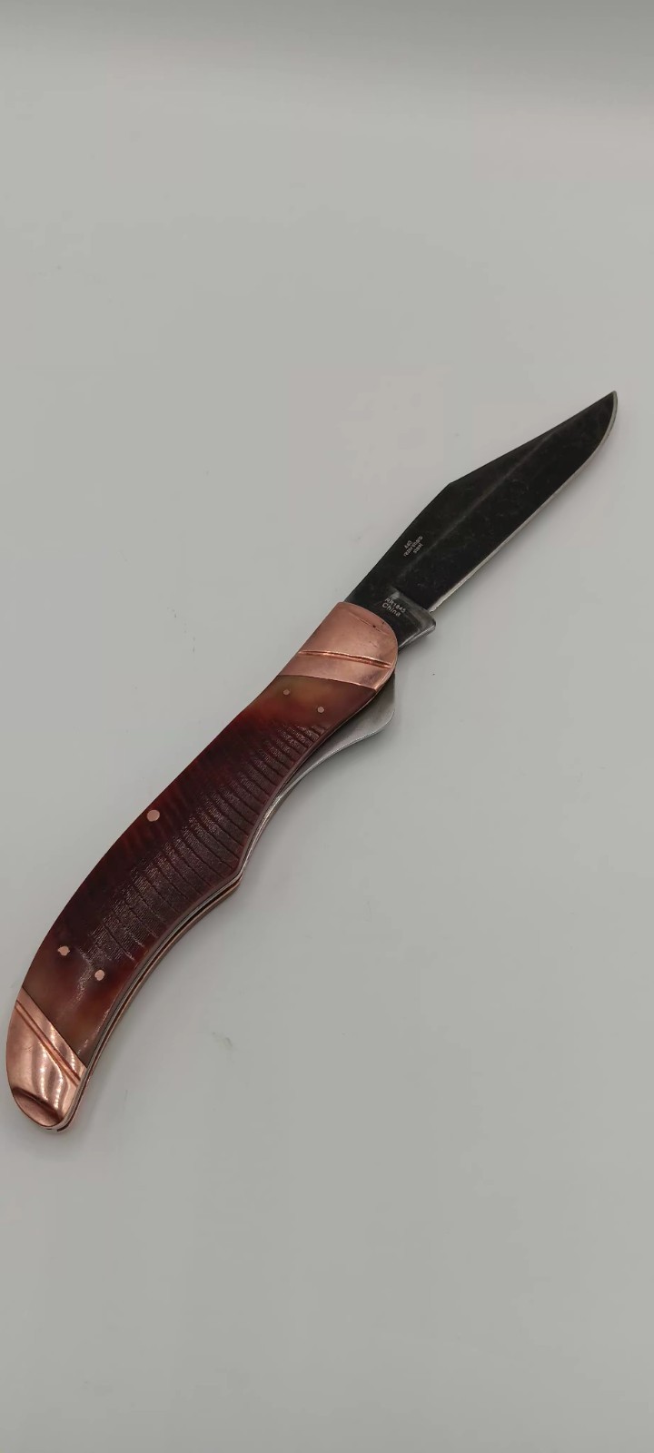 Rough Rider Jumbo Trapper Brown Stag Bone Stainless Folding Knife