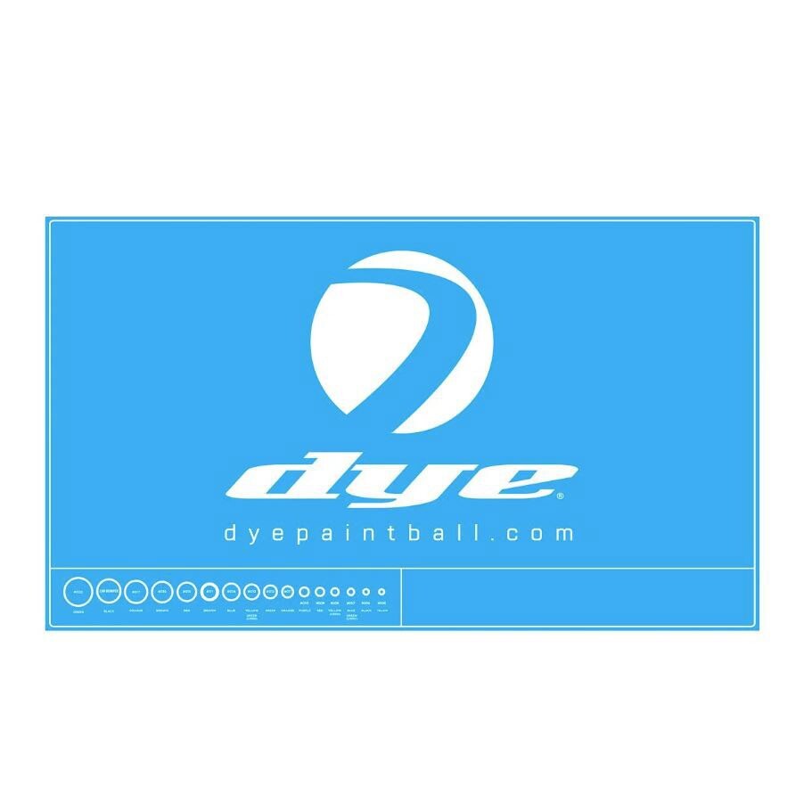 Dye Paintball Marker Tech Maintenance Mat 24" x 12" Cyan w/ O-Ring Chart