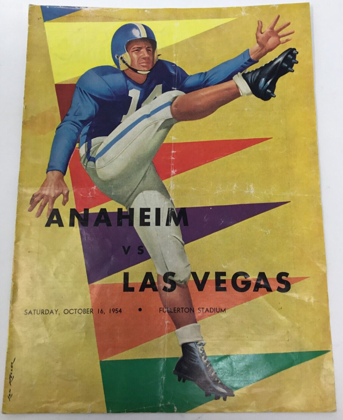 Anaheim Colonists vs Las Vegas Wildcats Oct 16, 1954 Football HS Program