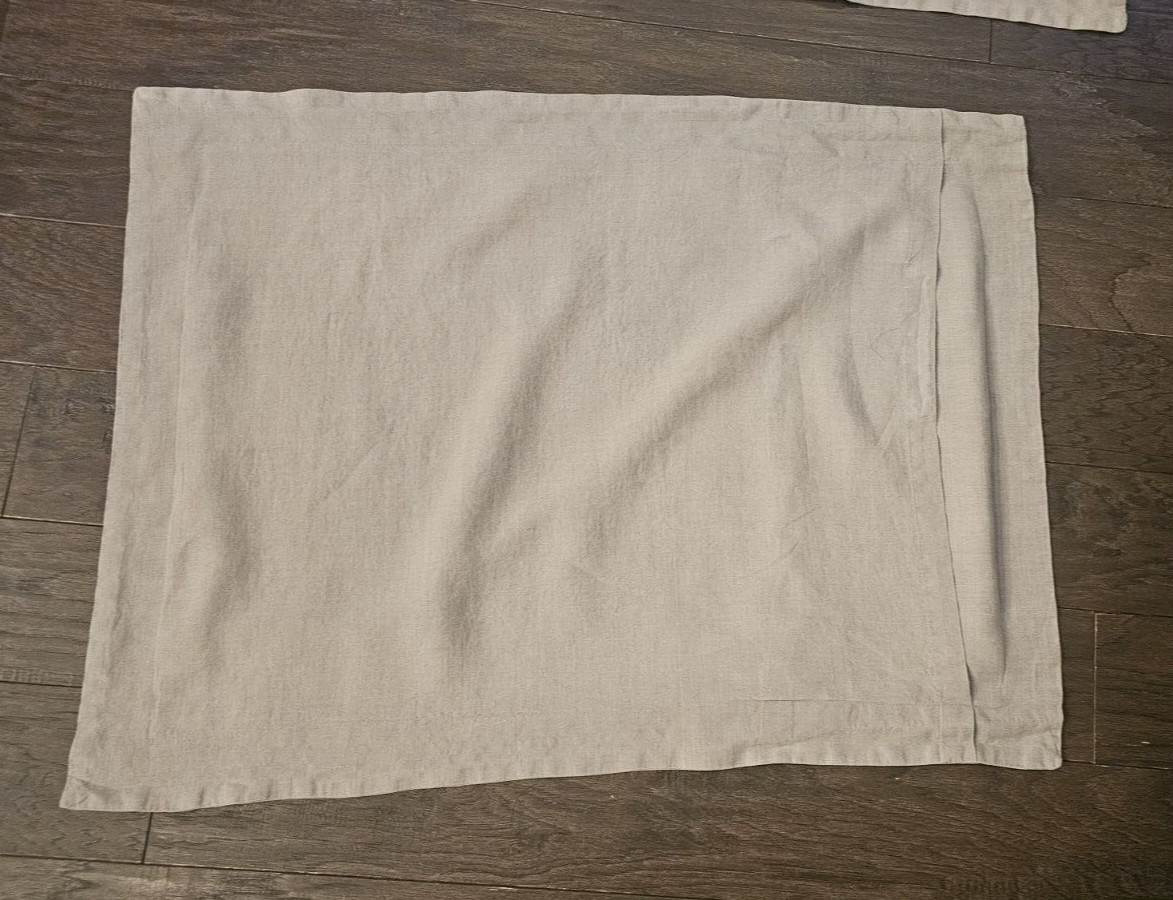 Restoration Hardware Linen Standard Pillow Shams Light Gray 2 TWO