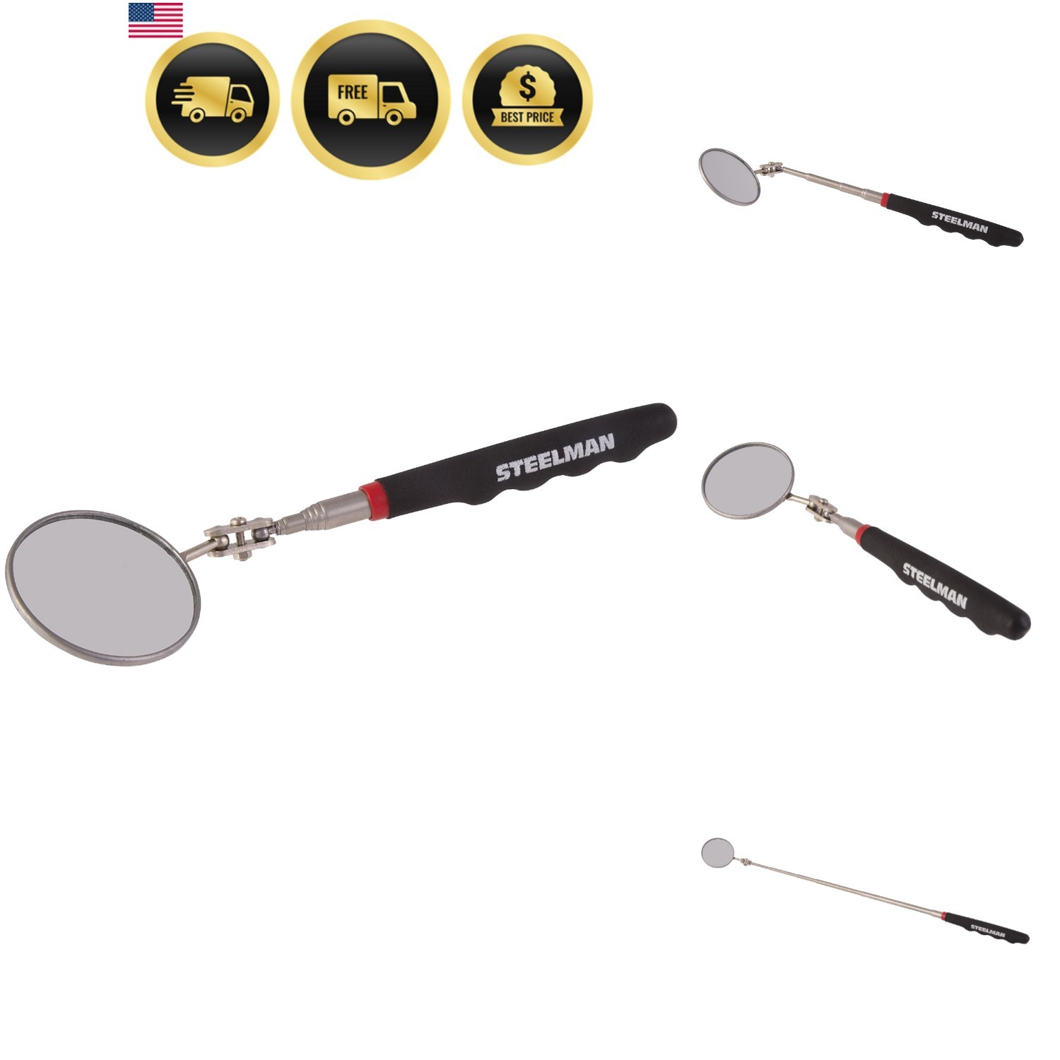 41819 36-Inch Telescoping 2.25-Inch Round Inspection Mirror