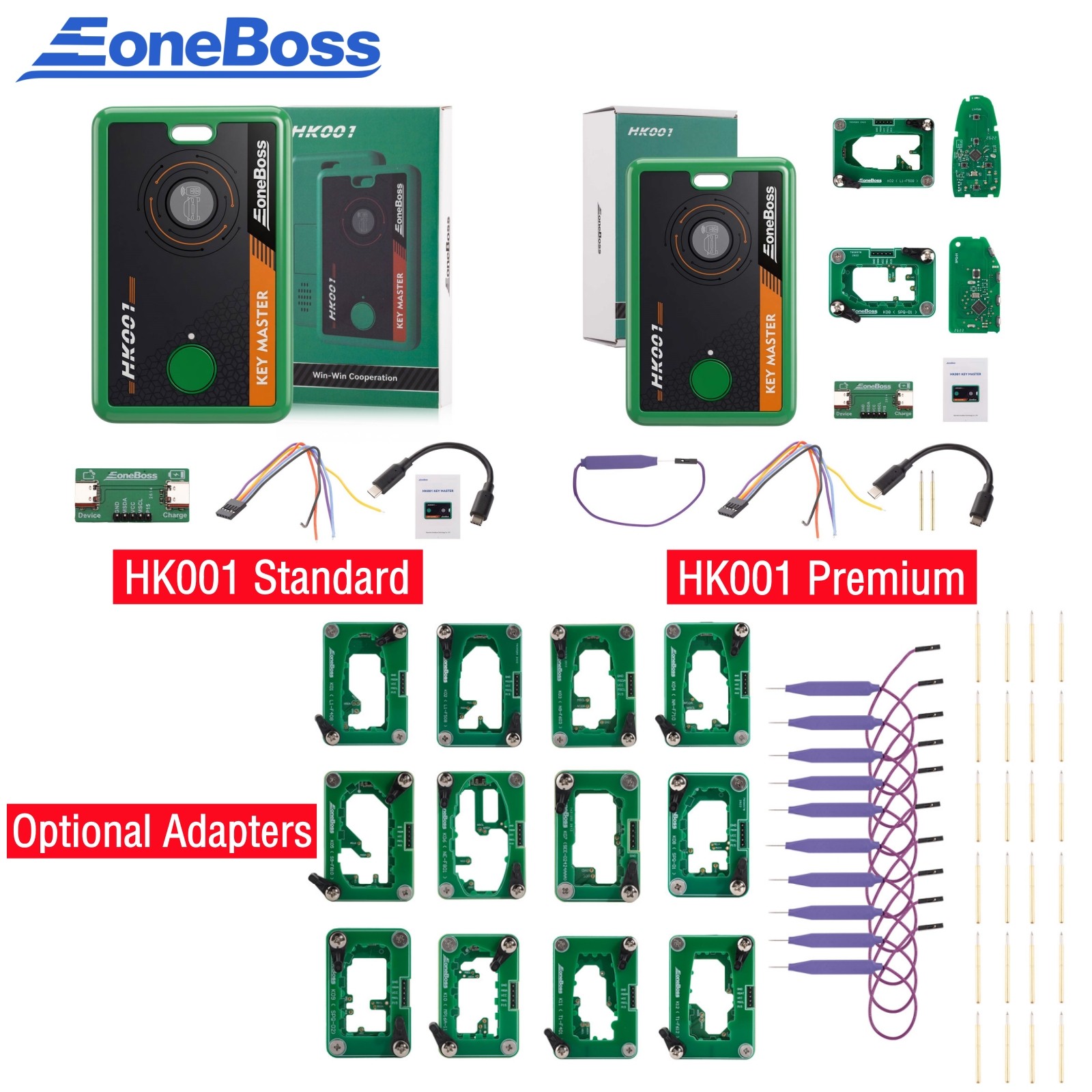 EONEBOSS HK001/HK001 Premium Set/Optional Adapter Set 12-Piece (K01-K12)
