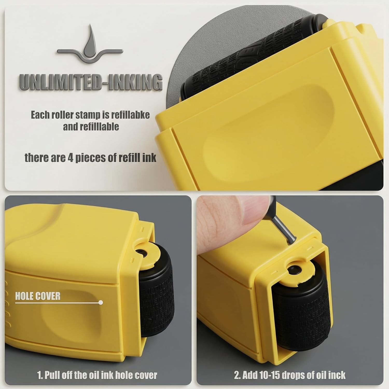 Identity Protection Roller Stamp Identity Theft Confidential Privacy Roller 2 Pc