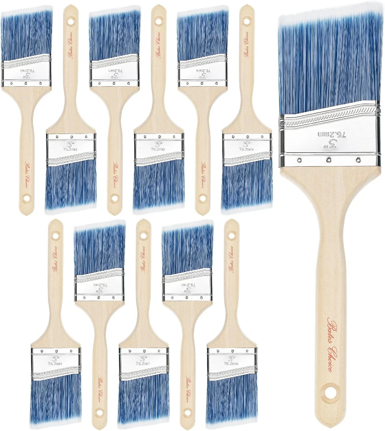 Bates 3-Inch Angle Paint Brushes (12 12 Pack, 3", Wood Handle