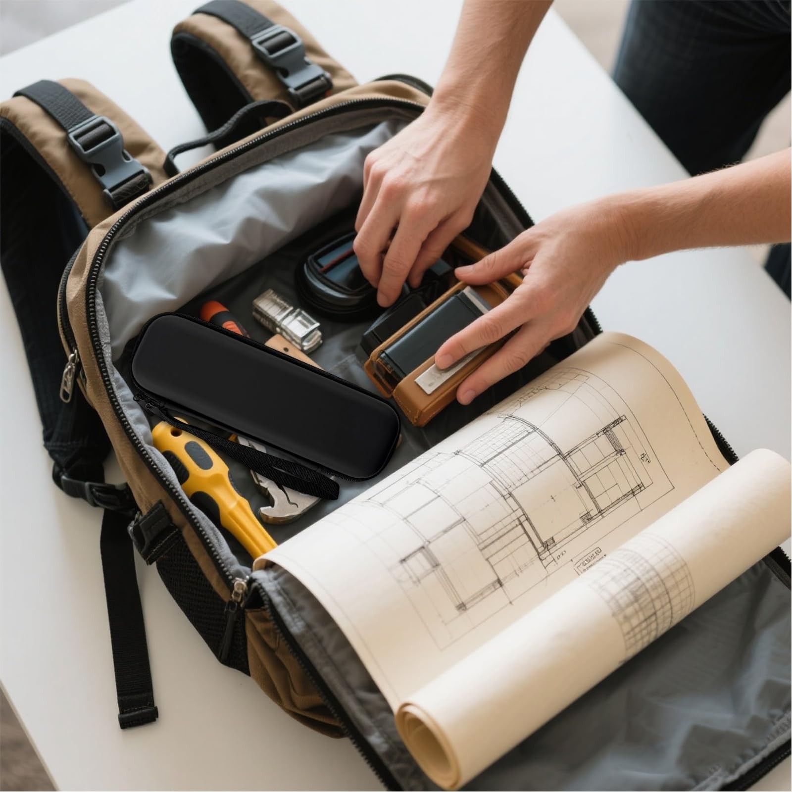 Storage Case for Scale Meter Hard Box with Cloth Black