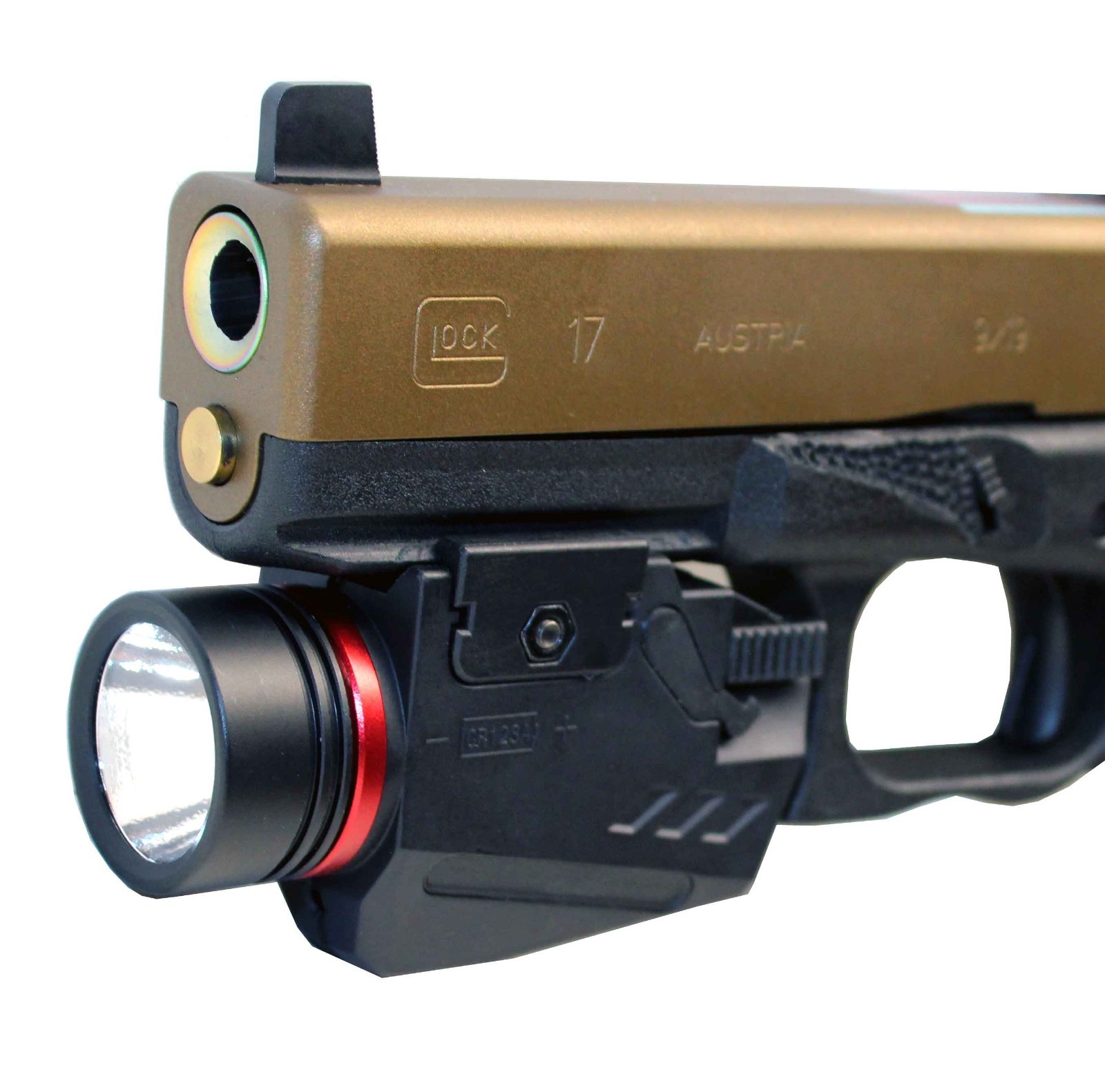 Tactical polymer flashlight and red laser combo for handguns glock cz smith&wess