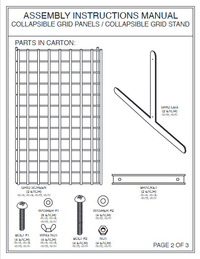 Gridwall Panel 2' x 6' - Total Measures Display White 2 Legs Stand Metal