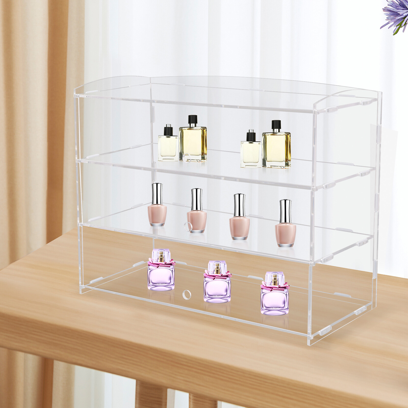 3 Layer Acrylic Display Case Bakery Retail Display Counter Cabinet Showcase
