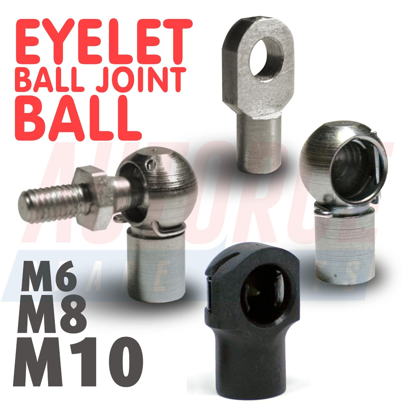 BALL JOINT EYELET BALL FEMALE END FITTINGS M6 M8 M10 UNIVERSAL GAS STRUTS HEADS