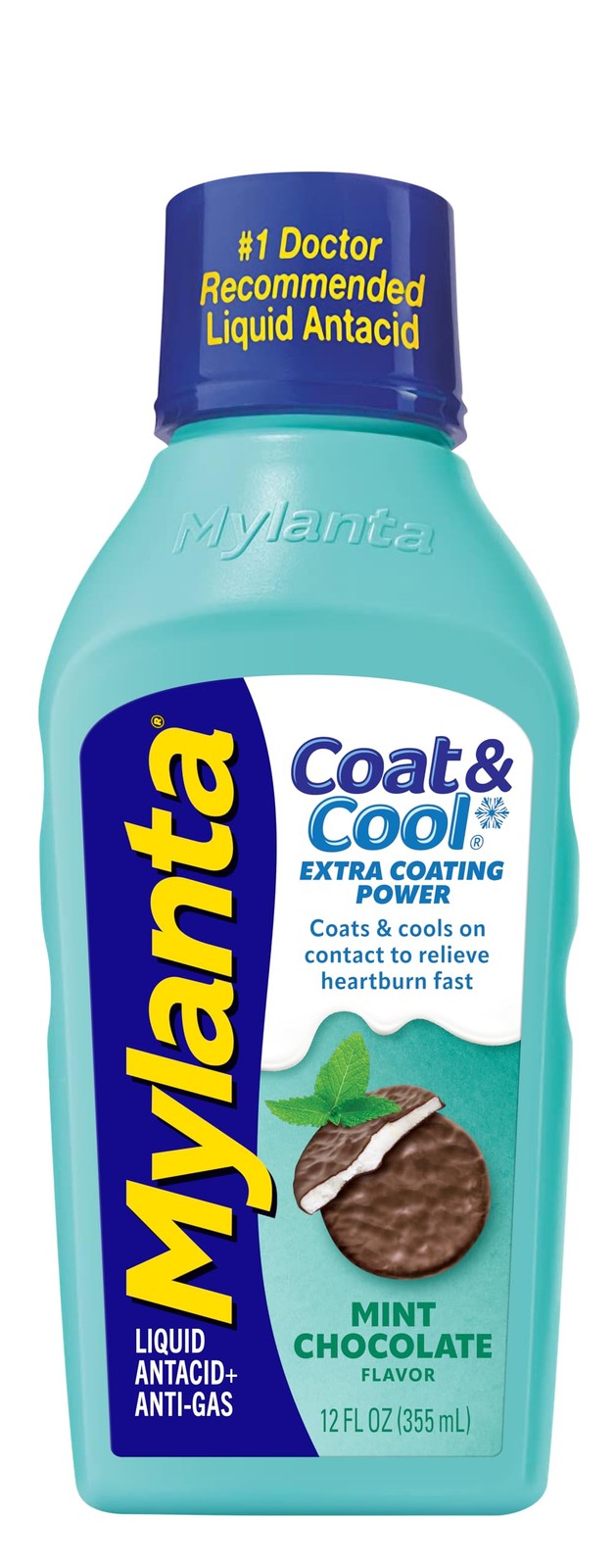 Heartburn and Gas Relief, Liquid Antacid, Coat & Cool Formula, Mint Chocolate...