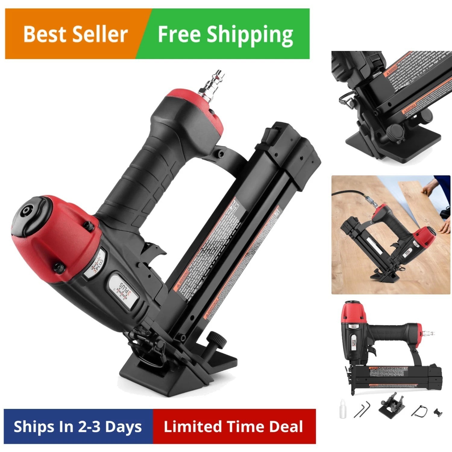 4-in-1 Pneumatic 18 Gauge Flooring Stapler/Nailer