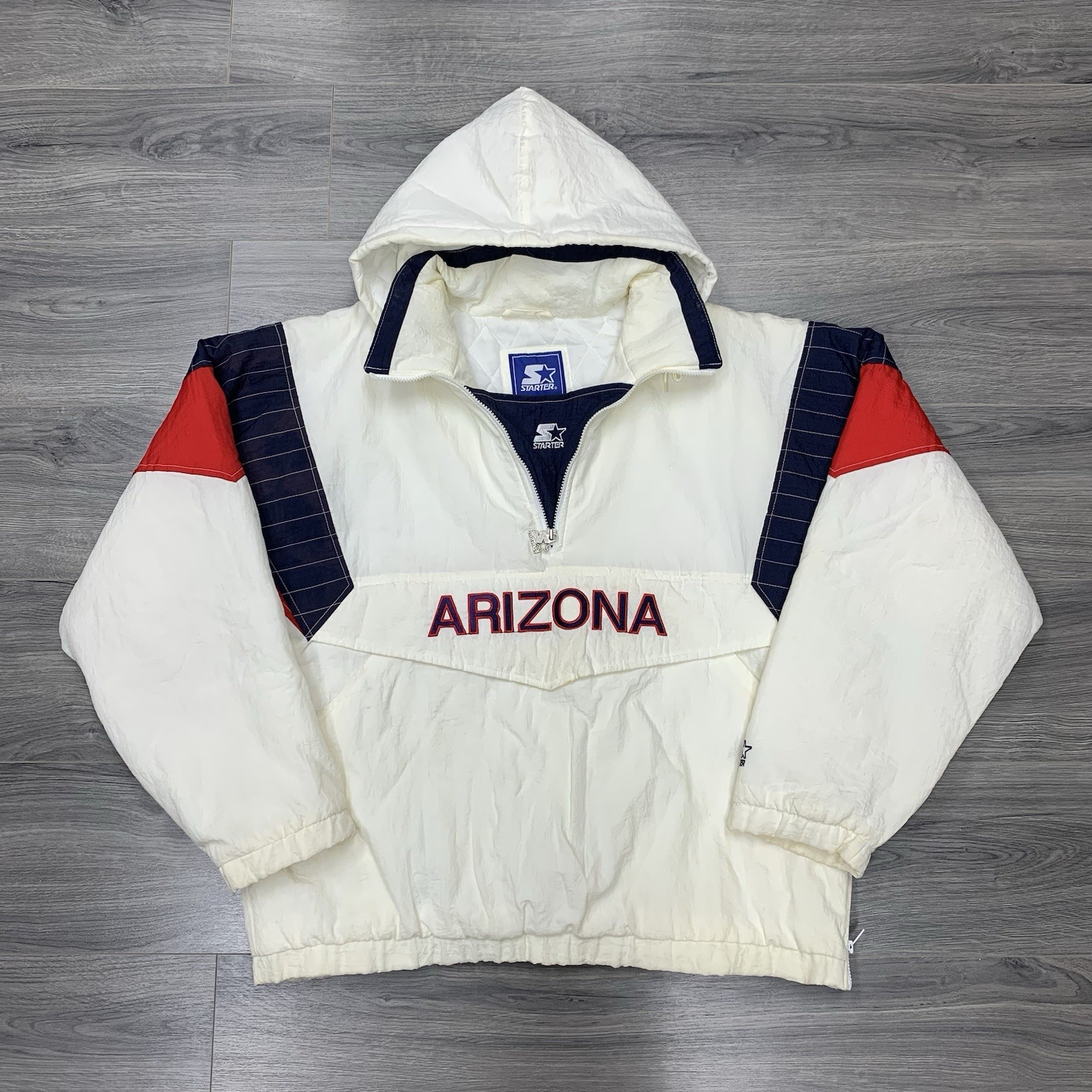 Vintage 90S Starter University Of Arizona Wildcats Jacket XL Quarter Zip MENS