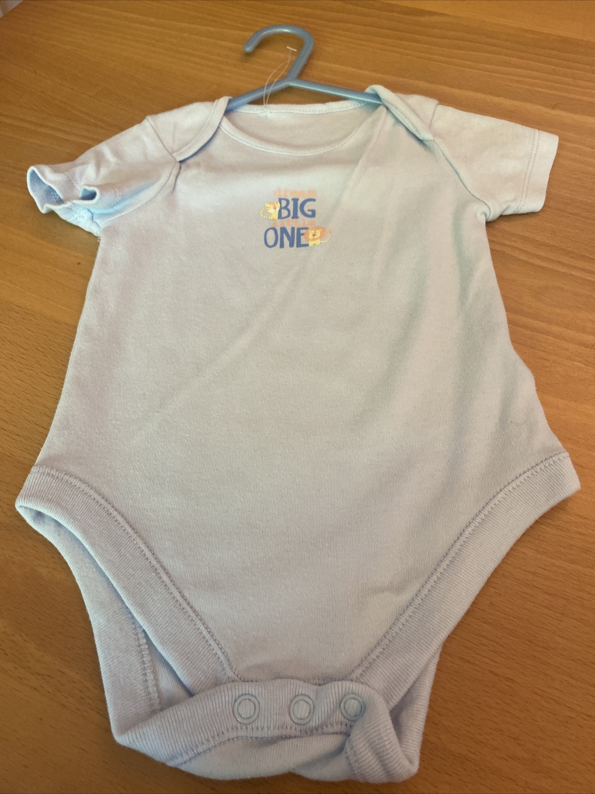 baby boys clothes 6-9 months F&F Blue Cotton Short Sleeve Dream Big Vest Top
