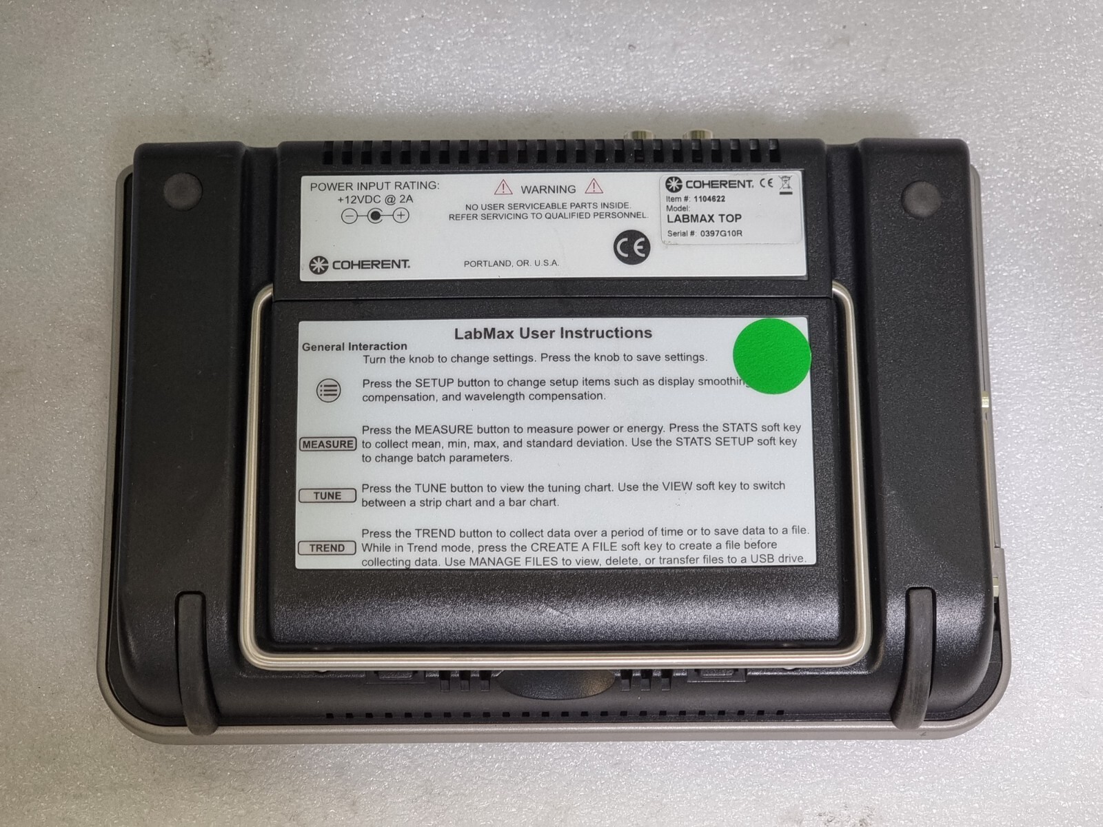 COHERENT Laser Power Meter LABMAX TOP 1104622 NO SENSOR