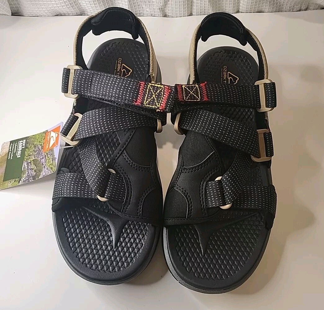 Mens Trek Strap Sandals Size 7 Color Ozark Trail Adjustable Comfort Footbed