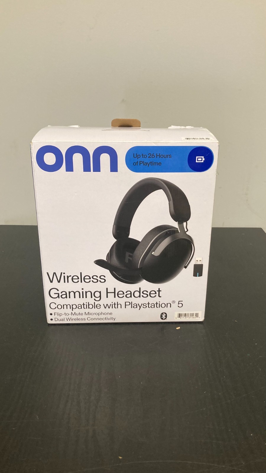 Onn Wireless Gaming Headset Compatible with PlayStation 5, Bluetooth/2.4GHz, Blk